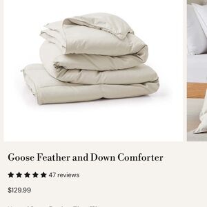 Puredown Cream Goose Feather Comforter